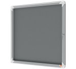 Vitrina NOBO Premium Plus con fondo de fieltro 6xA4, gris
