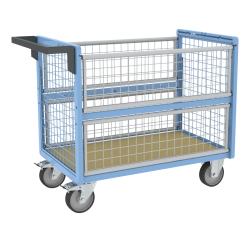 Chariot conteneur grillagé sans toit, 1000 x 600 mm, 500 kg