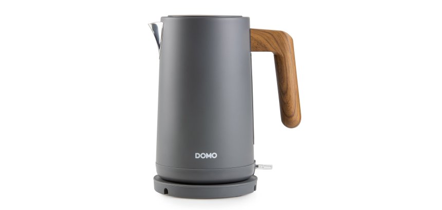 DOMO Bouilloire 'Wood You' - 1,7 L - gris mat