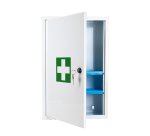 Armoire à pharmacie 1 porte, Tôle Blanche / Croix verte, 460 x 300 x 130 mm