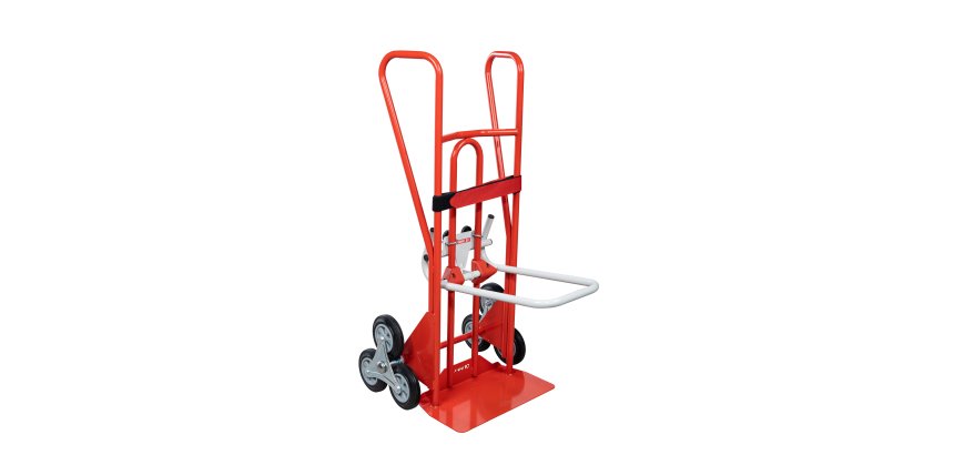 Diable porte-chaises acier 250/70 kg bavette réglable poignée fermée roue étoile caoutchouc