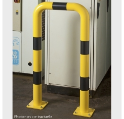 Barrières de protection droite ou en angle Tube Ø 76 x 2 mm d'épaisseur  HT 120 x L60 cm - Long. Hors tout 69 cm