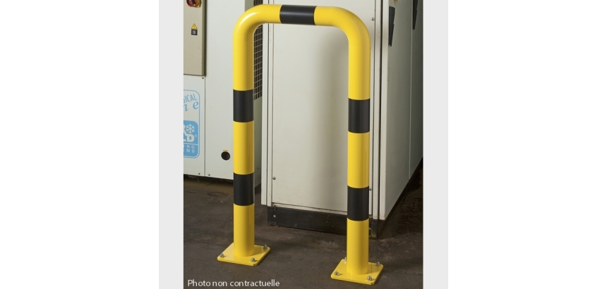 Barrières de protection droite ou en angle Tube Ø 76 x 2 mm d'épaisseur  HT 120 x L60 cm - Long. Hors tout 69 cm
