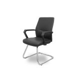 Chaise visiteur Opti520PA avec pieds luge en similicuir noir