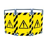 Barrière d'intervention PVC - 3 vantaux - logo DANGER - Noir/jaune