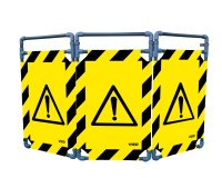 Barrière d'intervention PVC - 3 vantaux - logo DANGER - Noir/jaune