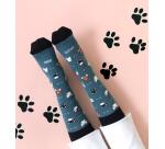 Calcetines "Amor Gatuno" verde talla 42-46
