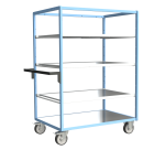 Servante multi-niveaux avec 3 étagères plateau tôle galvanisée 500 kg 1200 x 800 mm roue TPE