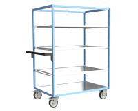 Servante multi-niveaux avec 3 étagères plateau tôle galvanisée 500 kg 1200 x 800 mm roue TPE