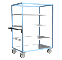 Servante multi-niveaux avec 3 étagères plateau tôle galvanisée 500 kg 1200 x 800 mm roue TPE