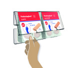 Distributeur mural de 76 pansements chairs : 40 en plastique PE + 36 en tissu élastique