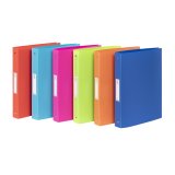 Classeur souple Maxi A4 - Dos de 4 cm - polypropylène  opaque grainé - FEEL'EASY VIQUEL - 4 anneaux - Coloris assortis