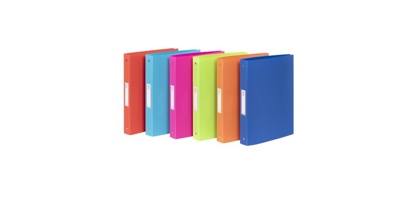 Classeur souple Maxi A4 - Dos de 4 cm - polypropylène  opaque grainé - FEEL'EASY VIQUEL - 4 anneaux - Coloris assortis