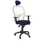 Chaise Jorquera en maille blanche avec appui-tête fixe et assise Bali