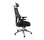 Fauteuil de bureau ergonomique FUTURA 4S PLUS tissu et maille, avec accoudoirs 4D et appui-tête, mécanisme synchrone, pieds noirs