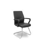Chaise visiteur Opti520PA avec pieds luge en similicuir noir
