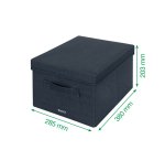 Caja de tela para almacenaje con tapa M, 2 piezas, gris
