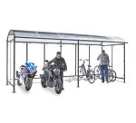 Abris vélos dôme 6 vélos + 2 scooters / motos Modèle suivant à fixer sur l'abri initial - Coloris gris anthracite RAL 7021