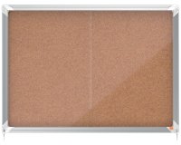 Vitrina NOBO Premium Plus de puerta corredera con fondo de corcho 8 x A4 hojas