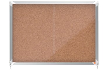 Vitrina NOBO Premium Plus de puerta corredera con fondo de corcho 8 x A4 hojas