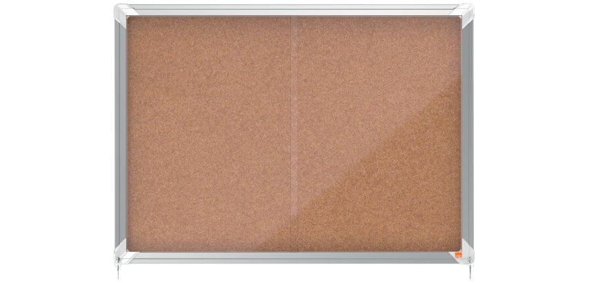 Vitrina NOBO Premium Plus de puerta corredera con fondo de corcho 8 x A4 hojas