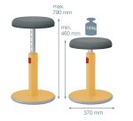 Taburete Active ajustable Ergo Cosy, amarillo
