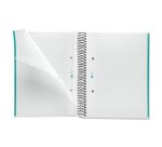 Notebook The Original, Couverture souple, A5, quadrillage 5x5 mm, 80 feuilles de 1 couleur, Miquelrius, Turquoise.
