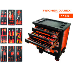 Servante équipée de 47 outils avec 9 modules