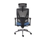 Fauteuil de bureau ergonomique FUTURA 4S PLUS tissu et maille, avec accoudoirs 4D et appui-tête, mécanisme synchrone, pieds noirs