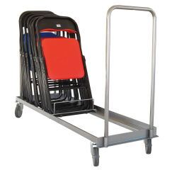 Chariot porte-chaises pliables et empilables 150 kg roue non tachante