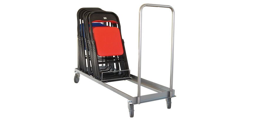 Chariot porte-chaises pliables et empilables 150 kg roue non tachante