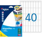 Etiquette adresse multi-usages 35 x 15 mm Agipa blanche - Pochette de 640