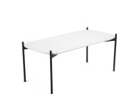 Table basse Meet H.40 x L.75 x P.50 cm plateau blanc piètement noir