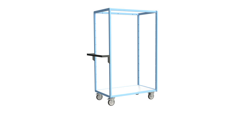 Servante multi-niveaux plateau bois 250 kg 1000 x 600 mm roue TPE