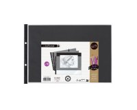 Pochettes perforées CREATIV'GALLERY VIQUEL polypropylène A4 format paysage - coloris incolore / noir - paquet de 10
