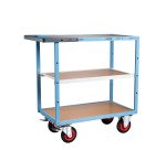 Servante mécano-soudée 3 plateaux médium 400 kg 850 x 500 mm roue caoutchouc