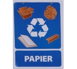 Lot de 3 panneaux tri sélectif : 1 pour PLASTIQUE + 1 pour PAPIER + 1 pour AUTRES DECHETS