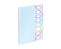 Trieur extensible 8 compartiments A4 - VIQUEL RAINBOW PASTEL - Bleu