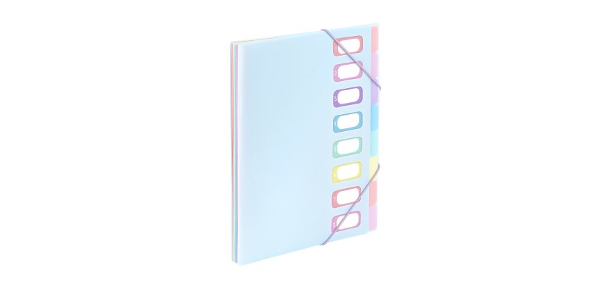 Trieur extensible 8 compartiments A4 - VIQUEL RAINBOW PASTEL - Bleu