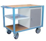 Servante établi équipée demi plateau tôle + 1 bloc porte 500 kg roue TPE