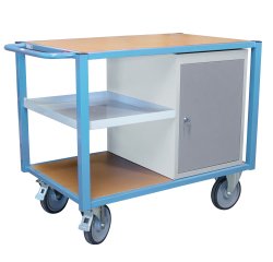 Servante établi équipée demi plateau tôle + 1 bloc porte 500 kg roue TPE