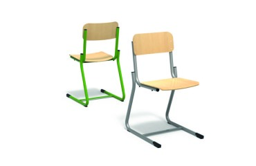 Schoolstoel Fabiano beuk met sledeonderstel - Maat T4 - 1ste en 2de leerjaar basisschool