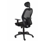 Silla Jorquera malla negra asiento bali negro con traslak y cabecero