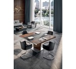 Xennon Besprechungstisch L.141 x T.140 cm mit Ledereinlage