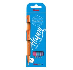 Rotulador Pentel Touch punta de pincel - Estuche 4 surtido