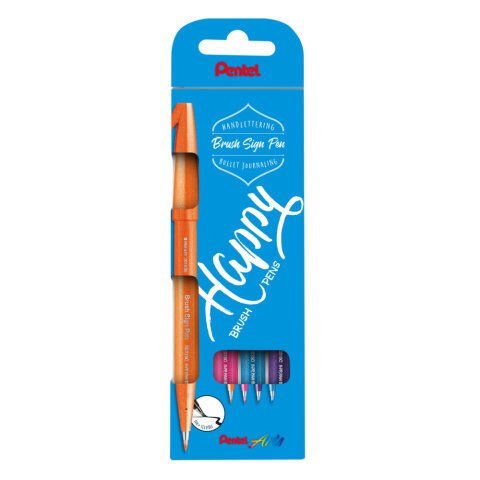Rotulador Pentel Touch punta de pincel - Estuche 4 surtido