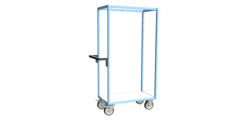 Servante multi-niveaux plateau bois 500 kg 850 x 500 mm roue TPE