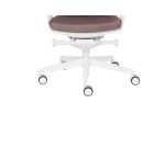 Chaise de bureau ergonomique Marti, tissu, mécanisme synchrone + réglage profondeur d'assise, appui-tête, accoudoirs 3D , piètement roulettes blanc