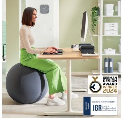 Balón de asiento Active de 75cm antideslizante, gris oscuro
