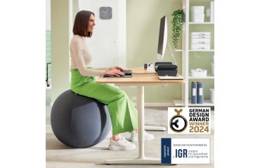 Balón de asiento Active de 75cm antideslizante, gris oscuro
